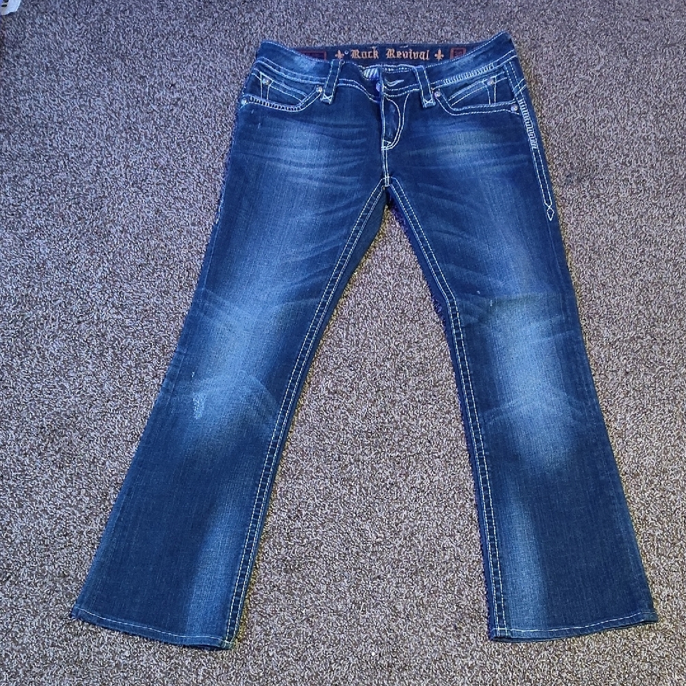 Rock Revival Blue Boot Cut Jeans Classic Style